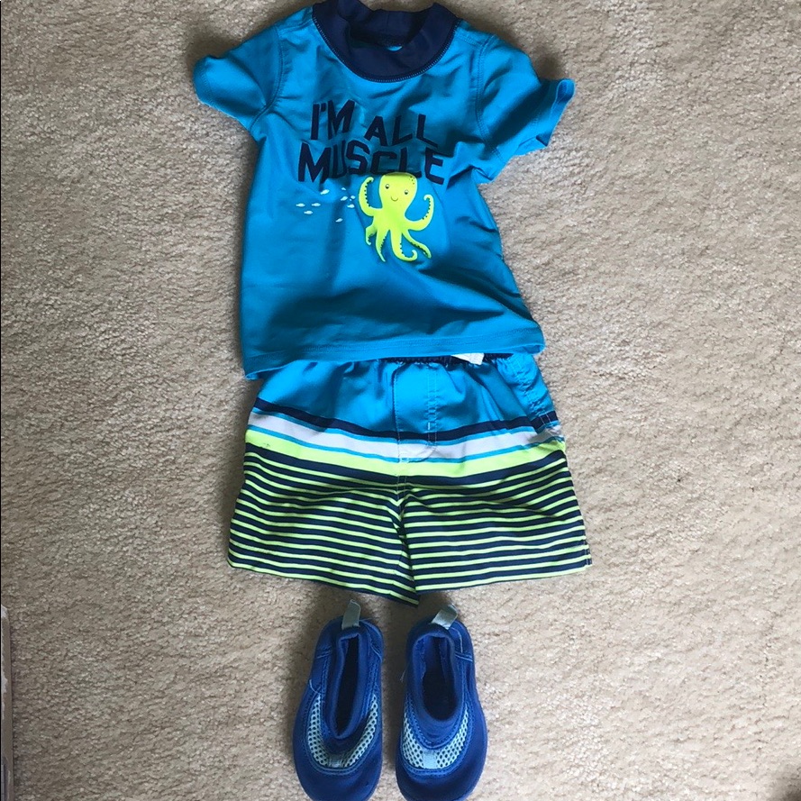 Swim Suit With Swim Shoes